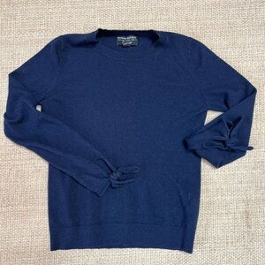 Banana Republic Filpucci Wool Black Sweater Size XS Bow Cuff Detail